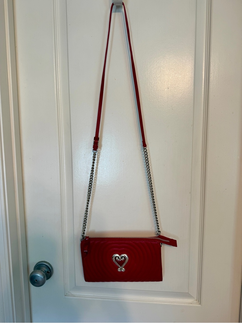 Brighton Red Quilted Crossbody with Silver Heart Accent - Picture 5 of 6